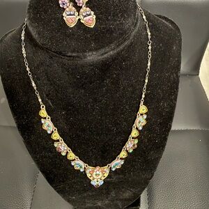 Ayala Bar Handcrafted Heart Necklace and Earrings